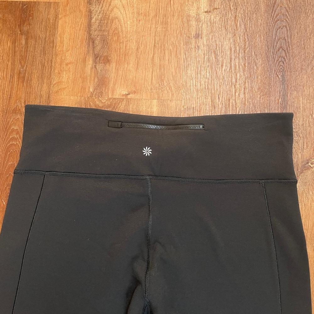 Athleta Altitude Edge Pants Size XL Black Fleece Lined Straight Leg Pocket Soft# - Picture 3 of 8